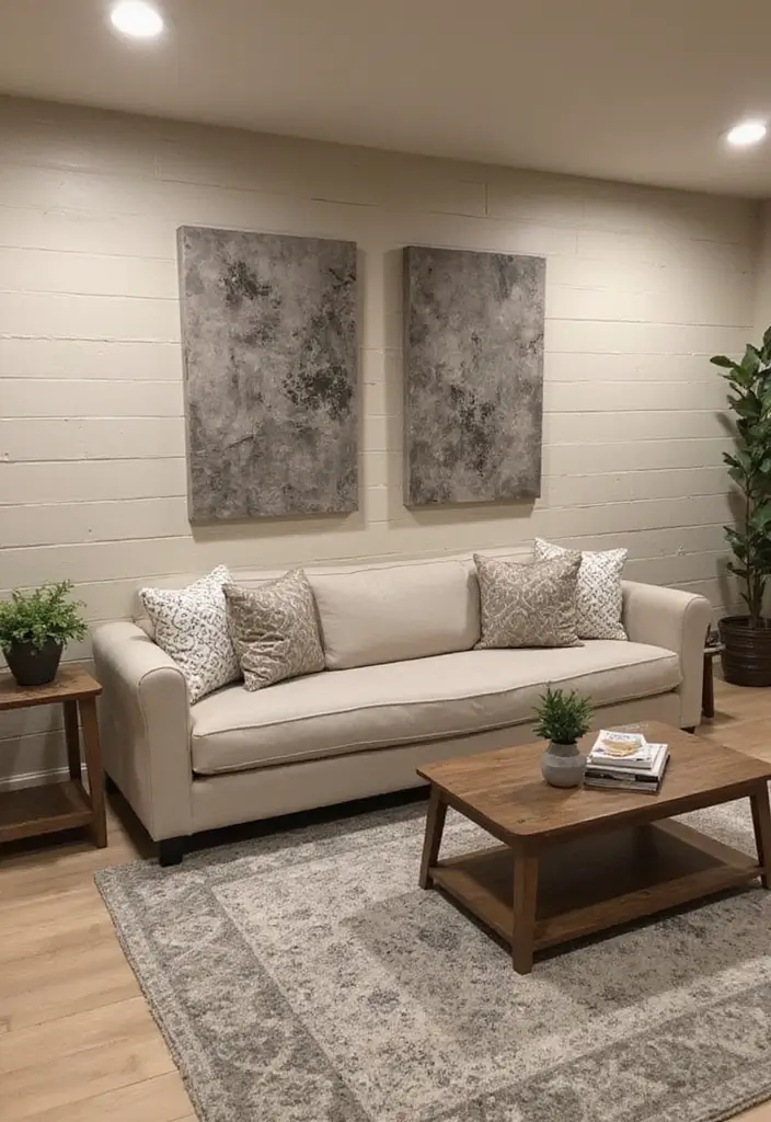 30 Basement Living Room Ideas That Turn Extra Space Into Cozy Retreats 26 30 Basement Living Room Ideas That Turn Extra Space Into Cozy Retreats - 26. Textured Wall Treatments