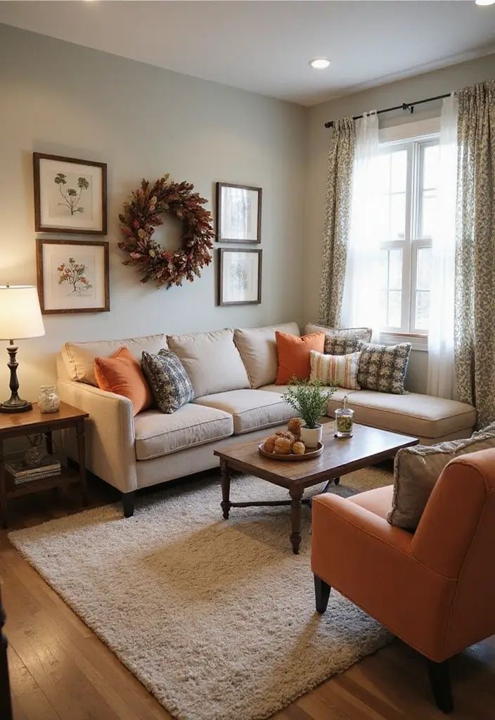 30 Basement Living Room Ideas That Turn Extra Space Into Cozy Retreats 29 30 Basement Living Room Ideas That Turn Extra Space Into Cozy Retreats - 29. Seasonal Decor Rotations