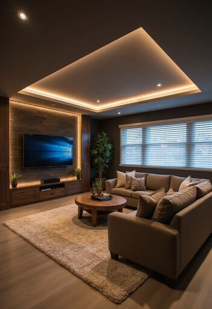 30 Basement Living Room Ideas That Turn Extra Space Into Cozy Retreats 30 30 Basement Living Room Ideas That Turn Extra Space Into Cozy Retreats - 30. Incorporate Smart Home Technology