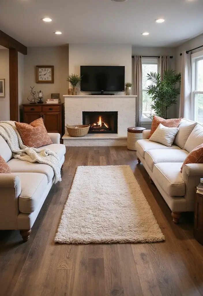 30 Basement Living Room Ideas That Turn Extra Space Into Cozy Retreats 7 30 Basement Living Room Ideas That Turn Extra Space Into Cozy Retreats - 7. Soft Textiles for Comfort