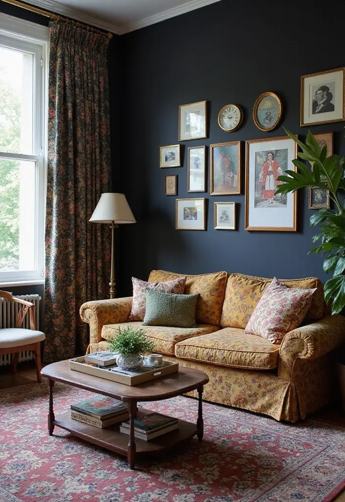 30 Black Wall Living Room Ideas That Look Bold, Dramatic, and Modern - 11. Eclectic Mix of Patterns