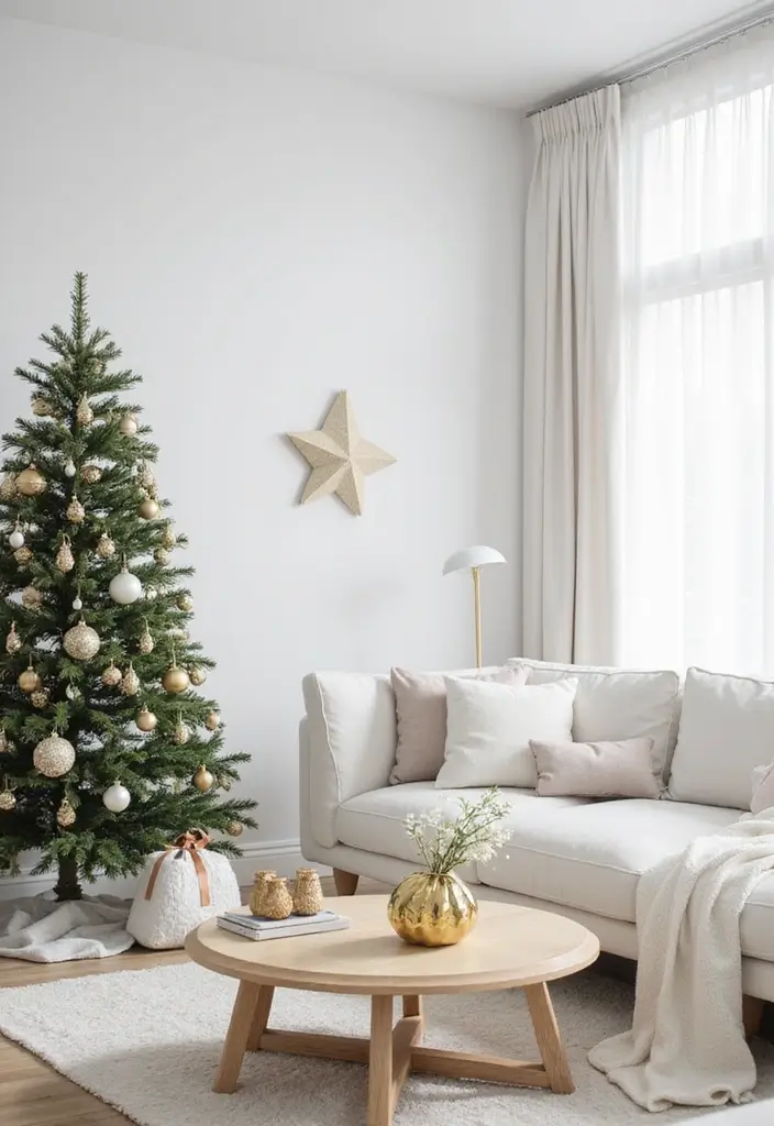 30 Christmas Living Room Ideas That Create Magical Holiday Vibes 2 30 Christmas Living Room Ideas That Create Magical Holiday Vibes - 2. Modern Minimalist Wonderland
