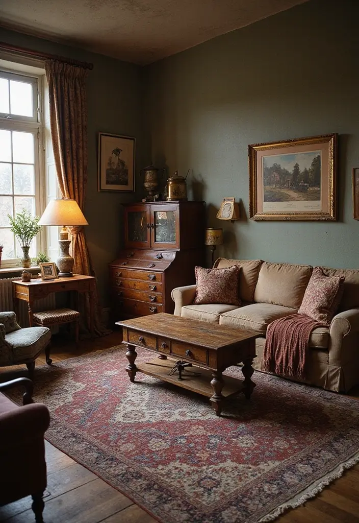 30 College Apartment Living Room Ideas for Budget-Friendly Style 15 30 College Apartment Living Room Ideas for Budget-Friendly Style - 15. Vintage Finds
