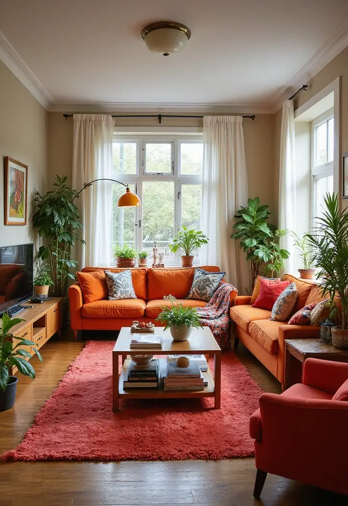 30 College Apartment Living Room Ideas for Budget-Friendly Style 20 30 College Apartment Living Room Ideas for Budget-Friendly Style - 20. Bold Color Schemes