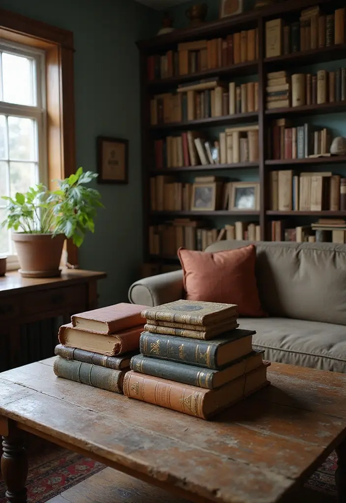 30 College Apartment Living Room Ideas for Budget-Friendly Style 23 30 College Apartment Living Room Ideas for Budget-Friendly Style - 23. Vintage Books