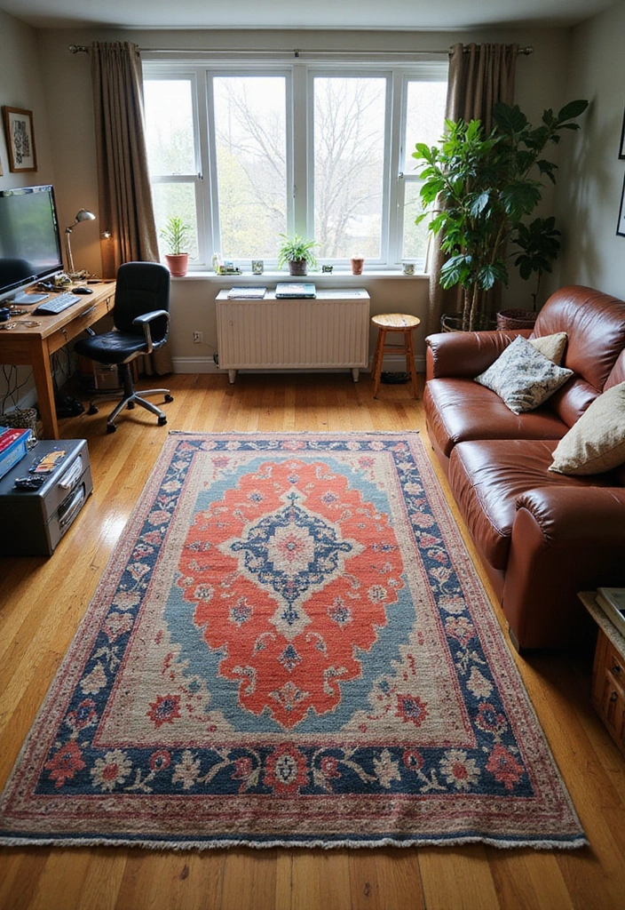 30 College Apartment Living Room Ideas for Budget-Friendly Style 4 30 College Apartment Living Room Ideas for Budget-Friendly Style - 4. Colorful Rugs