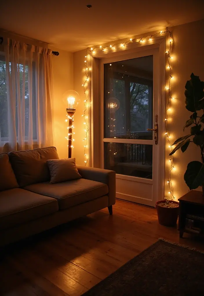 30 College Apartment Living Room Ideas for Budget-Friendly Style 9 30 College Apartment Living Room Ideas for Budget-Friendly Style - 9. Unique Lighting Fixtures