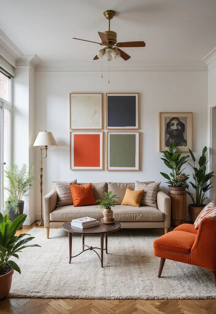 30 Contemporary Living Room Designs That Redefine Modern Style - 10. Neutral Palettes with Pops of Color