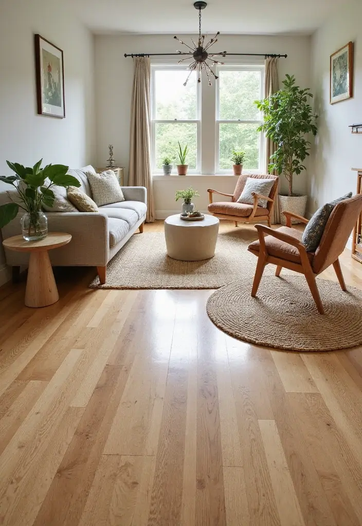 30 Contemporary Living Room Designs That Redefine Modern Style - 12. Sustainable Flooring Options