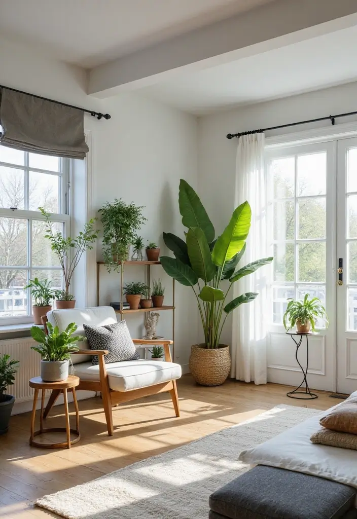 30 Contemporary Living Room Designs That Redefine Modern Style - 5. Indoor Plants for Fresh Vibes