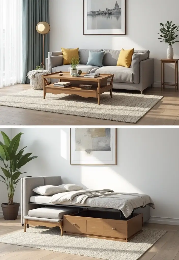 30 Contemporary Living Room Designs That Redefine Modern Style - 6. Multi-Functional Furniture