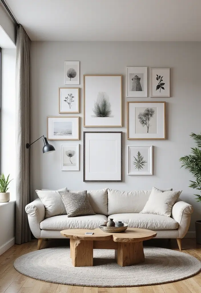 30 Contemporary Living Room Designs That Redefine Modern Style - 9. Custom Artwork Displays