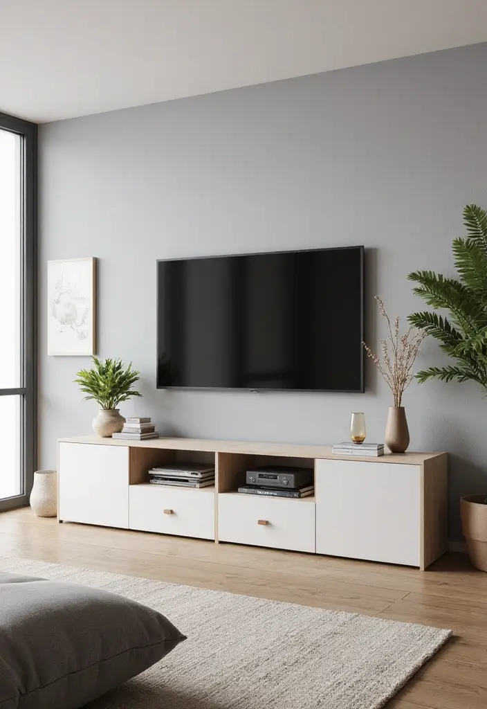 30 Creative TV Stand Ideas for Living Room Makeover and Stylish Entertainment Spaces 17 30 Creative TV Stand Ideas for Living Room Makeover and Stylish Entertainment Spaces - 17. Boxy Modular Stand