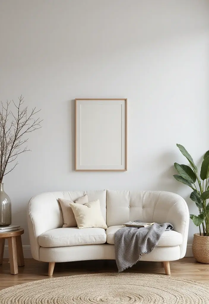 30 Curved Sofa Living Room Ideas That Add Flow and Modern Elegance 10 30 Curved Sofa Living Room Ideas That Add Flow and Modern Elegance - 10. Scandinavian Simplicity and Functionality