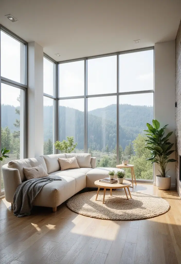 30 Curved Sofa Living Room Ideas That Add Flow and Modern Elegance 16 30 Curved Sofa Living Room Ideas That Add Flow and Modern Elegance - 16. Curved Sofa with a View