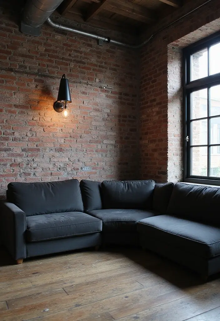 30 Curved Sofa Living Room Ideas That Add Flow and Modern Elegance 8 30 Curved Sofa Living Room Ideas That Add Flow and Modern Elegance - 8. Urban Chic with Industrial Elements