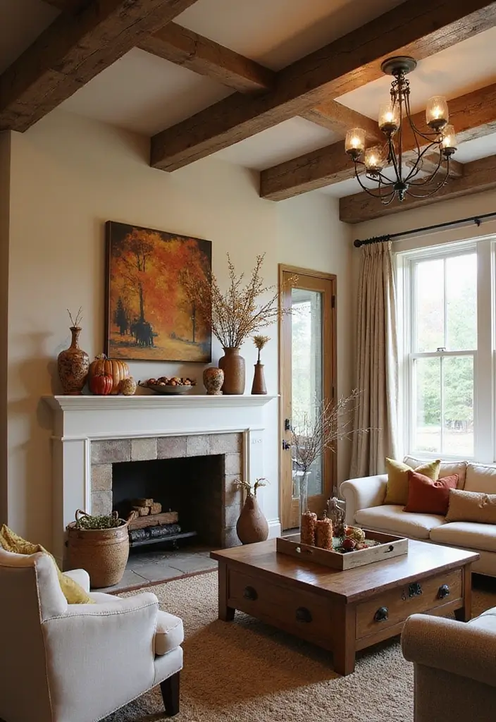 30 Fall Ceiling Designs for Living Room That Add Seasonal Warmth 12 30 Fall Ceiling Designs for Living Room That Add Seasonal Warmth - 12. Rustic Crossbeams