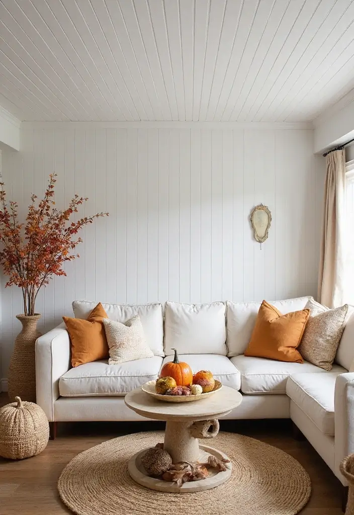 30 Fall Ceiling Designs for Living Room That Add Seasonal Warmth 16 30 Fall Ceiling Designs for Living Room That Add Seasonal Warmth - 16. Beadboard Ceiling