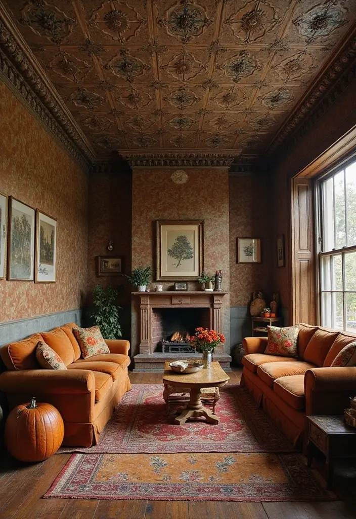 30 Fall Ceiling Designs for Living Room That Add Seasonal Warmth 25 30 Fall Ceiling Designs for Living Room That Add Seasonal Warmth - 25. Vintage Tin Ceilings