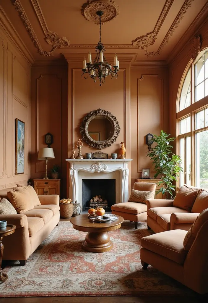 30 Fall Ceiling Designs for Living Room That Add Seasonal Warmth 27 30 Fall Ceiling Designs for Living Room That Add Seasonal Warmth - 27. Ceiling with Decorative Moldings