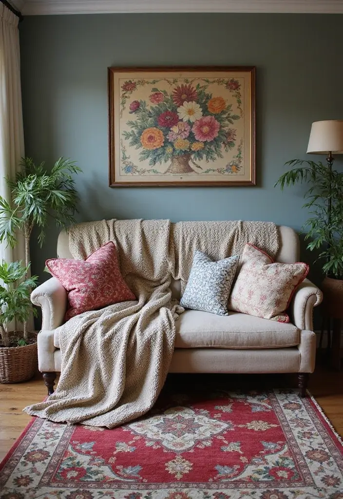 30 Farmhouse Decor Living Room Ideas Full of Rustic Charm and Comfort - 2. Cozy Textiles