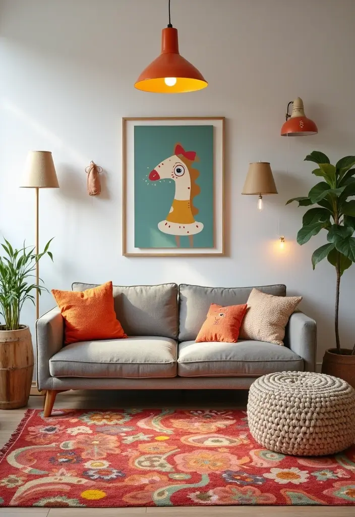 30 Farmhouse Decor Living Room Ideas Full of Rustic Charm and Comfort - 28. Whimsical Decor Elements