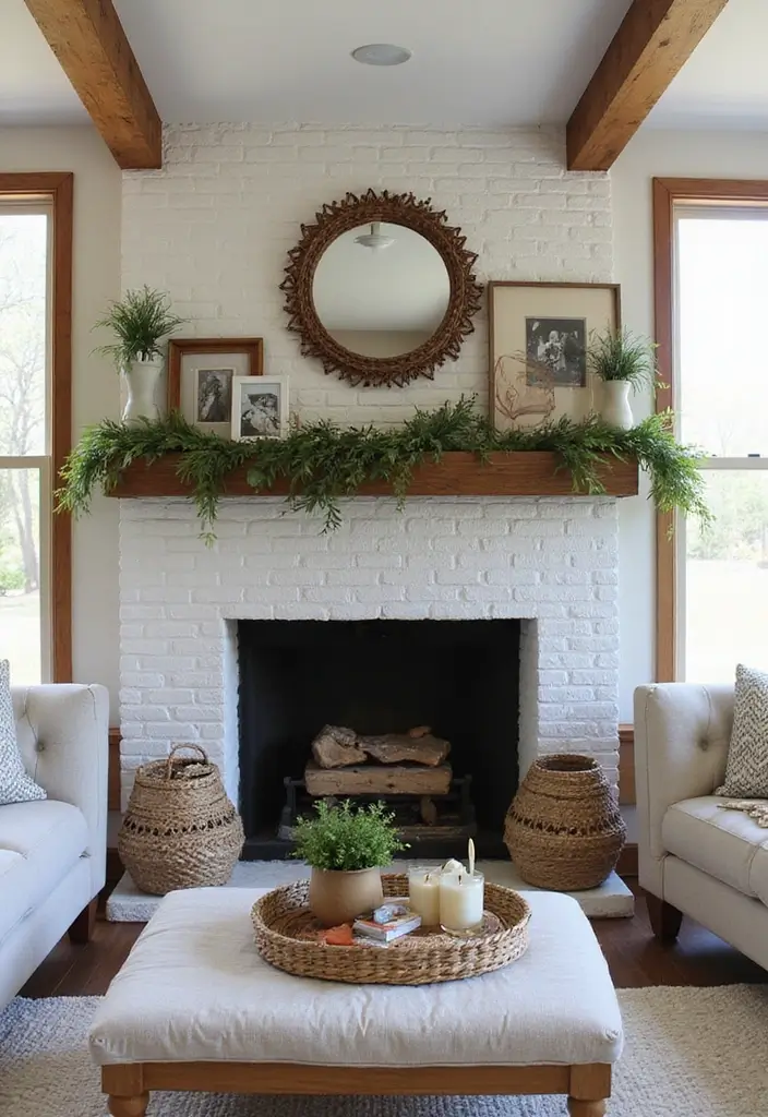 30 Farmhouse Decor Living Room Ideas Full of Rustic Charm and Comfort - 6. Statement Fireplaces