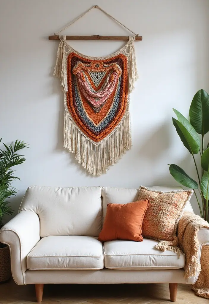 30 Girly Living Room Ideas That Add Fun Plus Chic Feminine Touches 1 30 Girly Living Room Ideas That Add Fun Plus Chic Feminine Touches - 1. Bohemian Bliss with Macrame