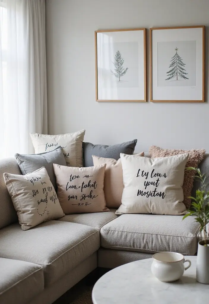 30 Girly Living Room Ideas That Add Fun Plus Chic Feminine Touches 23 30 Girly Living Room Ideas That Add Fun Plus Chic Feminine Touches - 23. Customized Cushions