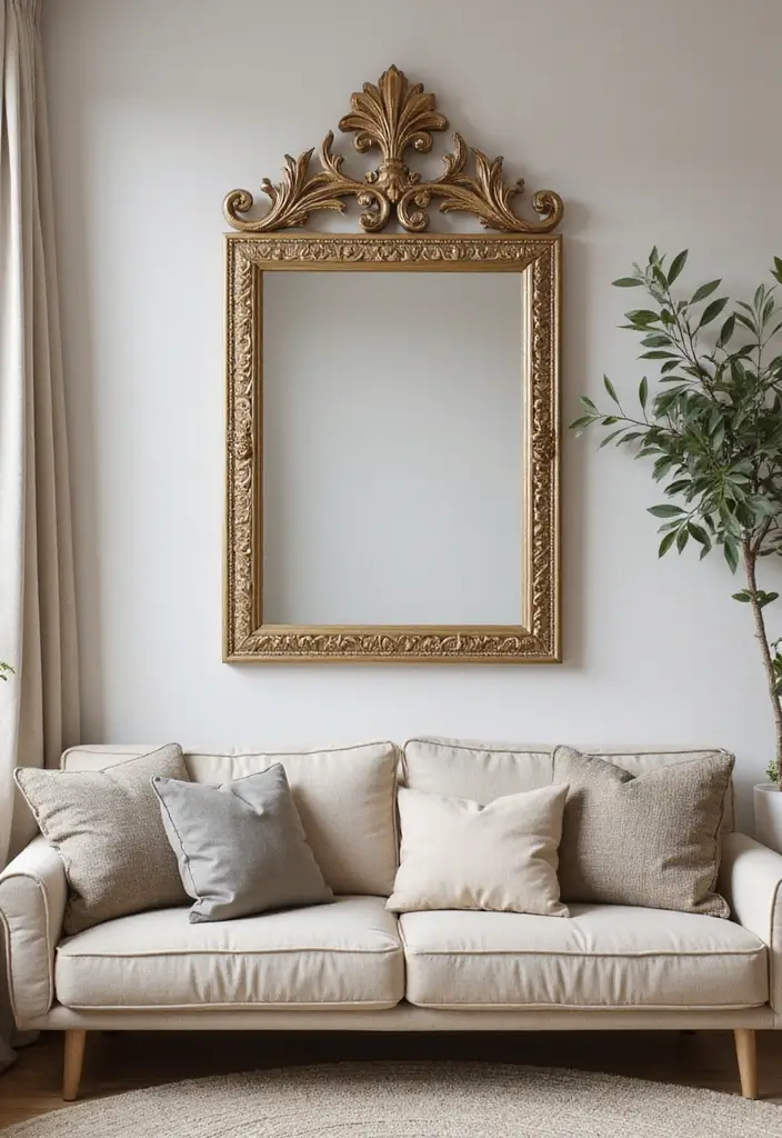 30 Girly Living Room Ideas That Add Fun Plus Chic Feminine Touches 24 30 Girly Living Room Ideas That Add Fun Plus Chic Feminine Touches - 24. Artistic Wall Mirrors
