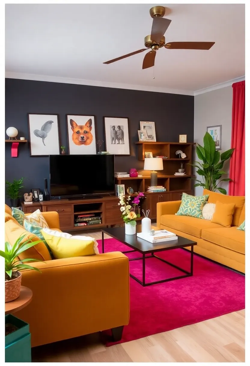 30 Girly Living Room Ideas That Add Fun Plus Chic Feminine Touches 28 30 Girly Living Room Ideas That Add Fun Plus Chic Feminine Touches - 28. Bright Accent Colors