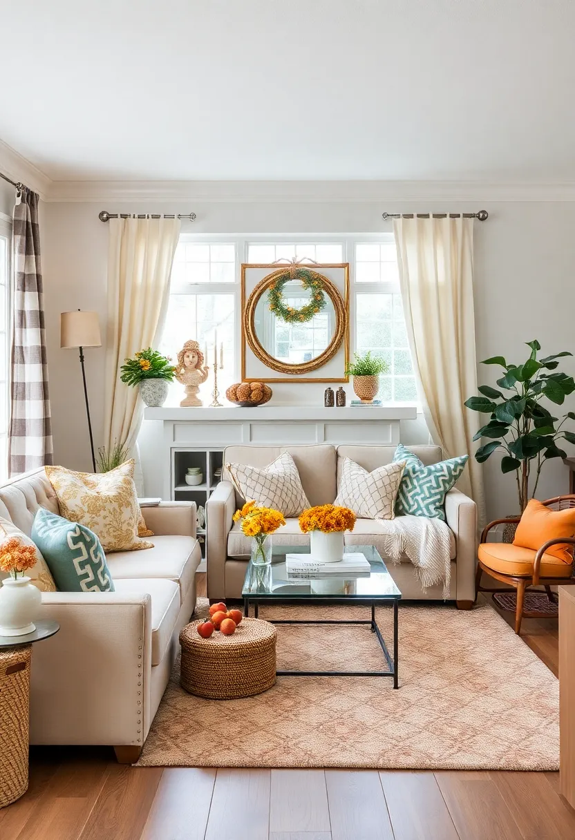 30 Girly Living Room Ideas That Add Fun Plus Chic Feminine Touches 30 30 Girly Living Room Ideas That Add Fun Plus Chic Feminine Touches - 30. Seasonal Decor Swaps