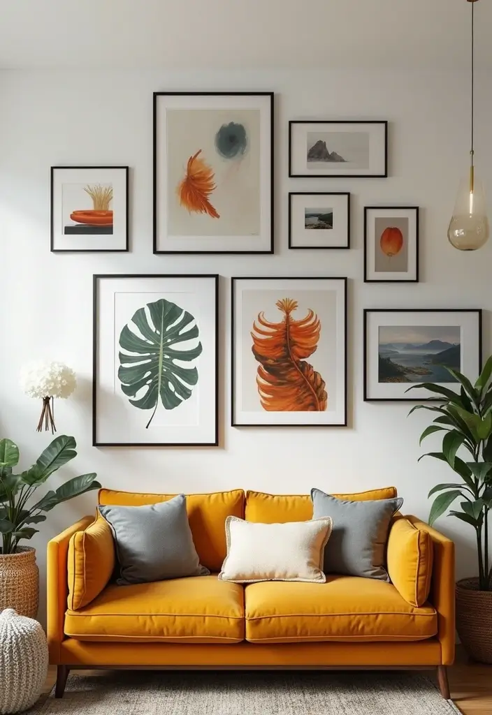 30 Girly Living Room Ideas That Add Fun Plus Chic Feminine Touches 4 30 Girly Living Room Ideas That Add Fun Plus Chic Feminine Touches - 4. Chic Gallery Wall