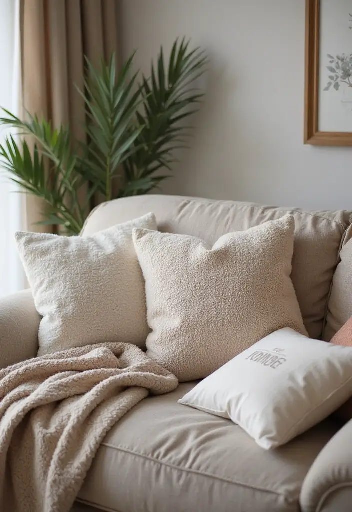 30 Girly Living Room Ideas That Add Fun Plus Chic Feminine Touches 5 30 Girly Living Room Ideas That Add Fun Plus Chic Feminine Touches - 5. Cozy Textiles