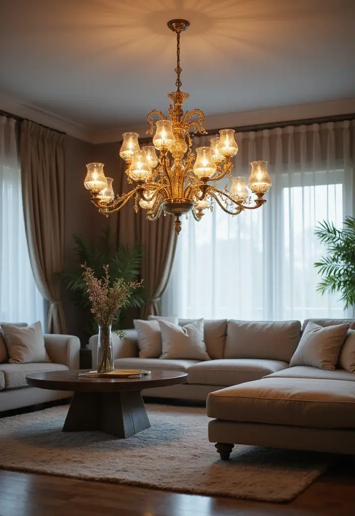 30 Girly Living Room Ideas That Add Fun Plus Chic Feminine Touches 6 30 Girly Living Room Ideas That Add Fun Plus Chic Feminine Touches - 6. Statement Lighting