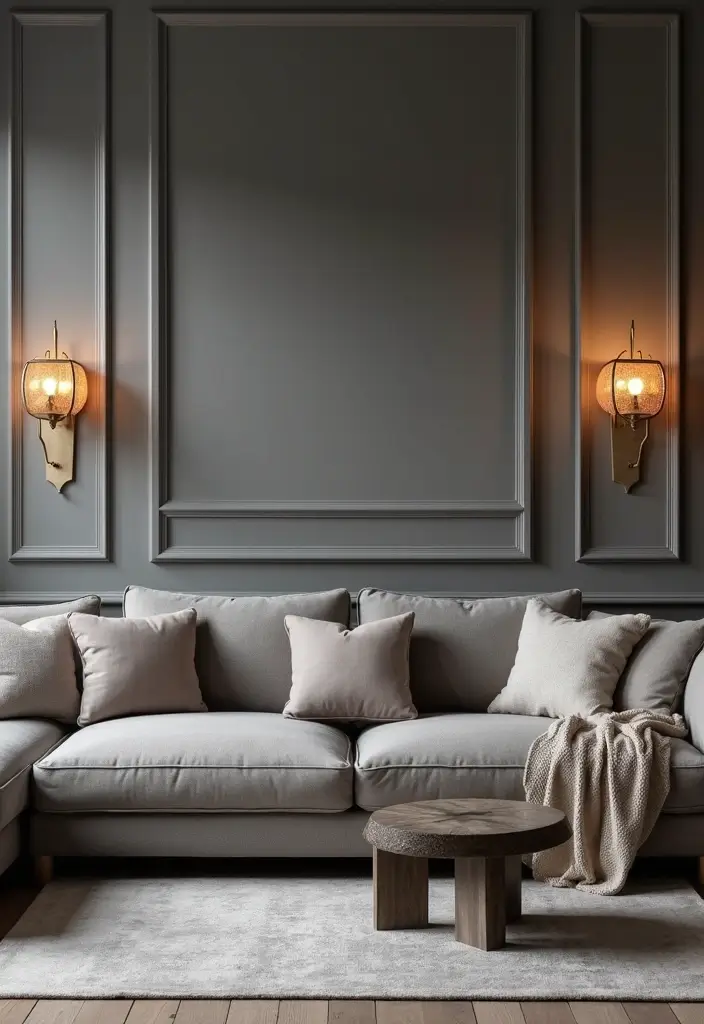 30 Grey Living Room Ideas That Balance Style, Comfort, and Modern Elegance - 17. Chic Grey Lighting