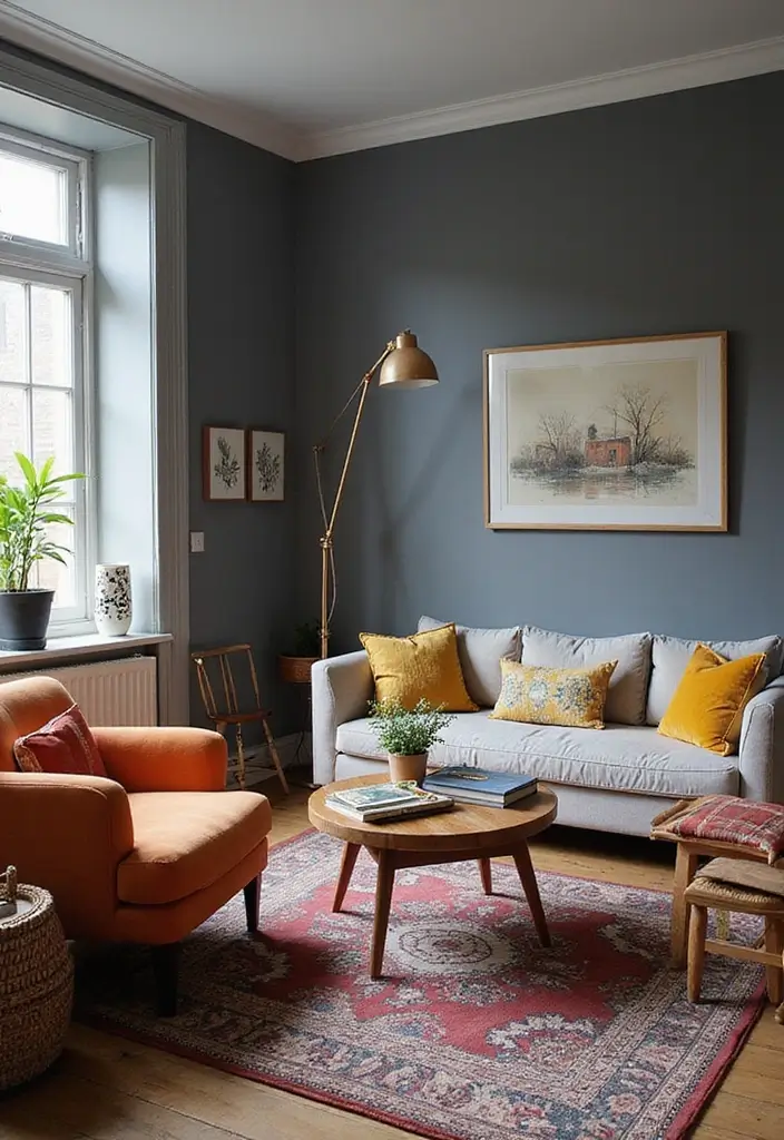 30 Grey Living Room Ideas That Balance Style, Comfort, and Modern Elegance - 25. Eclectic Grey Styles