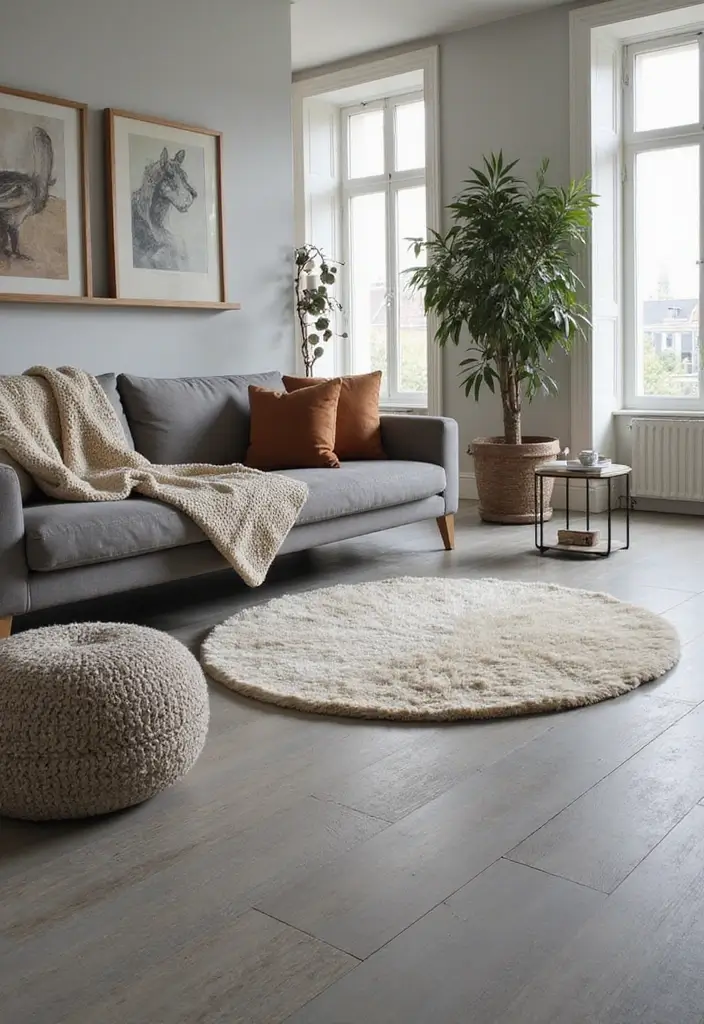 30 Grey Living Room Ideas That Balance Style, Comfort, and Modern Elegance - 26. Grey Floor Options