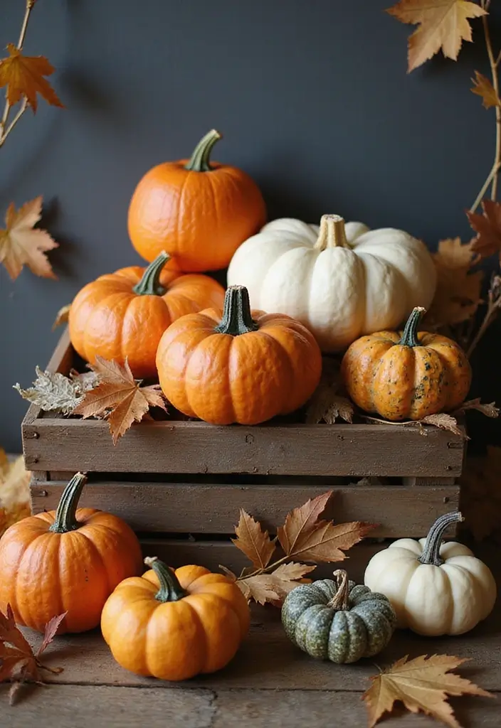 30 Halloween Living Room Decor Ideas That Are Spooky and Stylish 1 30 Halloween Living Room Decor Ideas That Are Spooky and Stylish - 1. Vintage-Inspired Pumpkin Arrangements