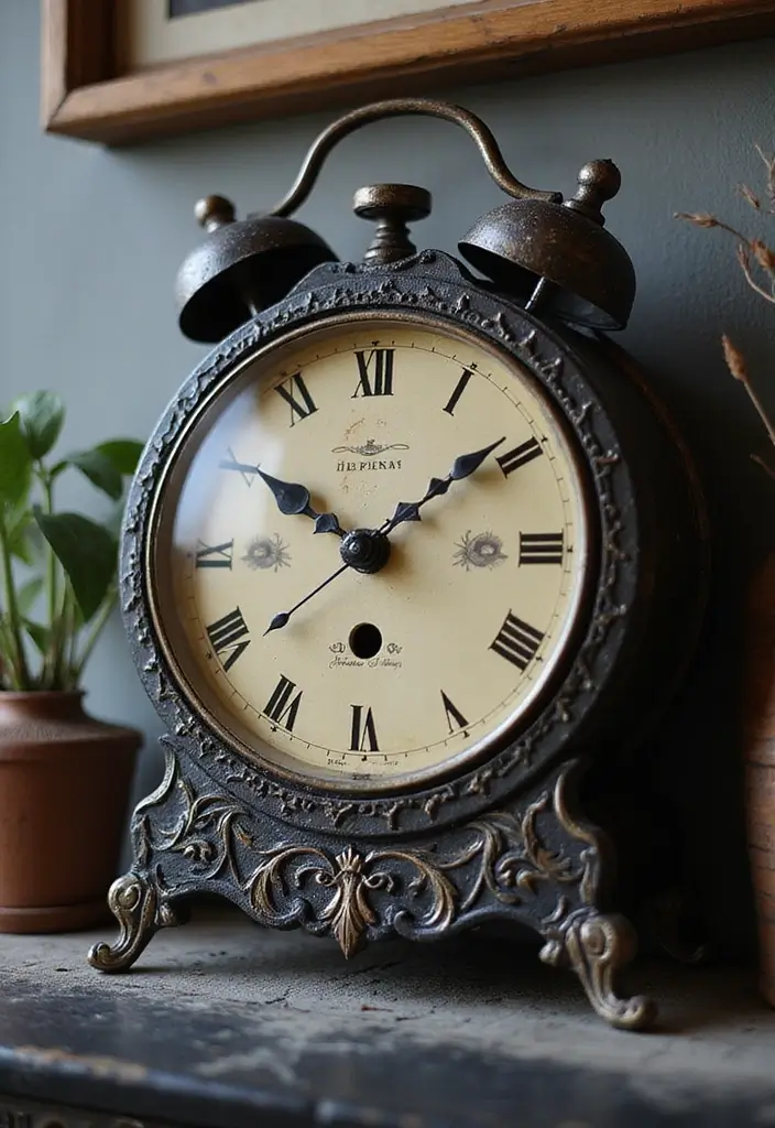 30 Halloween Living Room Decor Ideas That Are Spooky and Stylish 10 30 Halloween Living Room Decor Ideas That Are Spooky and Stylish - 10. Vintage Clock with a Spooky Twist