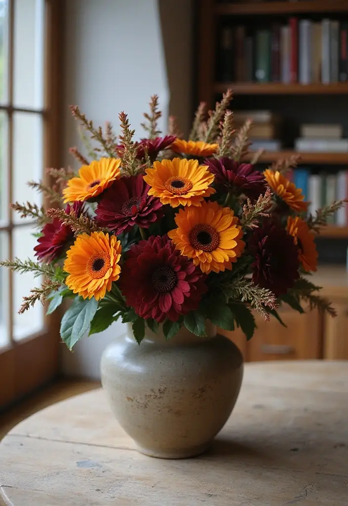 30 Halloween Living Room Decor Ideas That Are Spooky and Stylish 16 30 Halloween Living Room Decor Ideas That Are Spooky and Stylish - 16. Autumnal Floral Arrangements