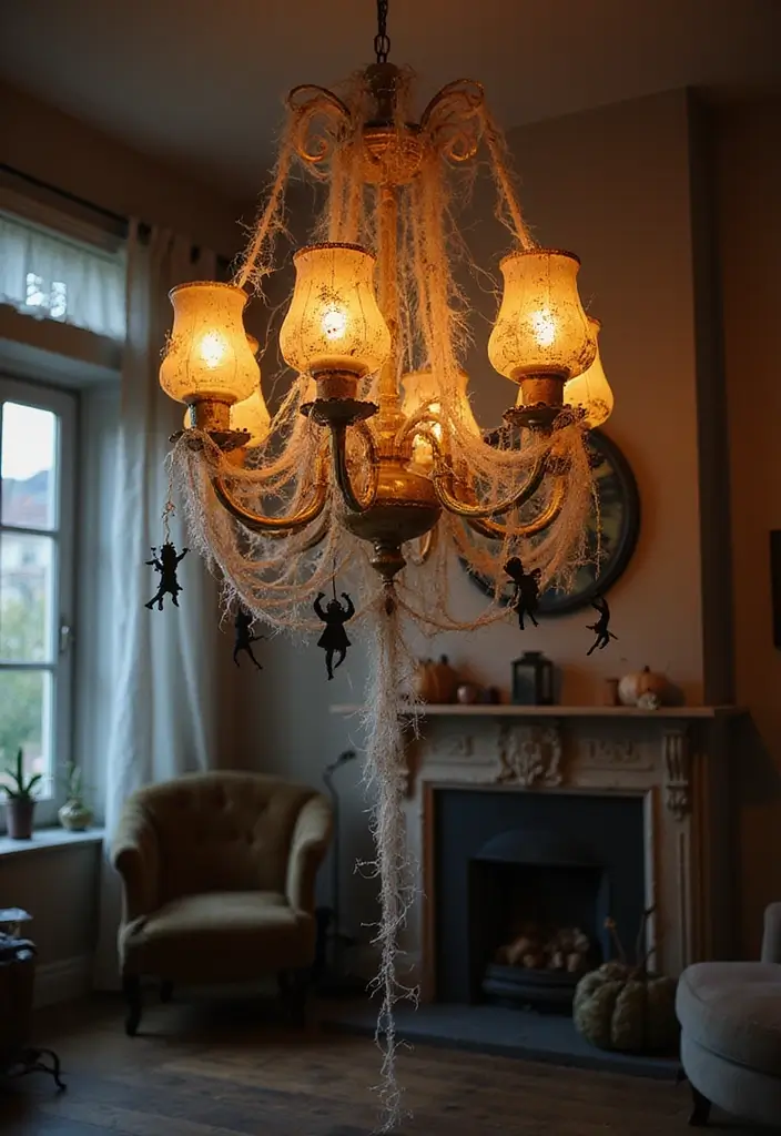 30 Halloween Living Room Decor Ideas That Are Spooky and Stylish 8 30 Halloween Living Room Decor Ideas That Are Spooky and Stylish - 8. Chilling Chandeliers