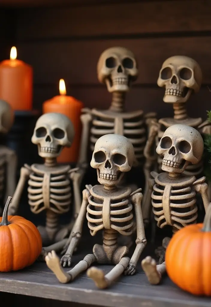 30 Halloween Living Room Decor Ideas That Are Spooky and Stylish 9 30 Halloween Living Room Decor Ideas That Are Spooky and Stylish - 9. Rustic Skeleton Accents