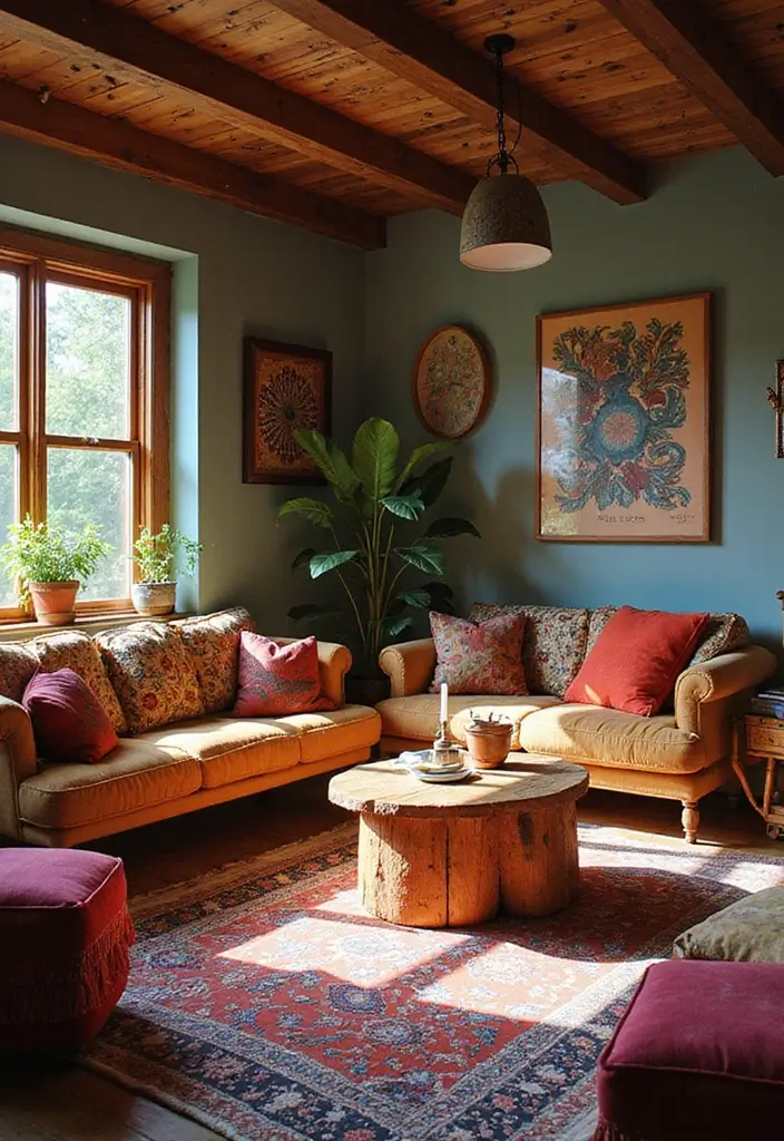 30 Living Room Minecraft Ideas to Build Cozy and Stylish Digital Homes - 11. Bohemian Bliss