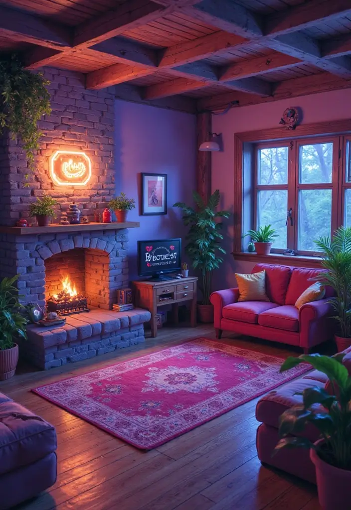 30 Living Room Minecraft Ideas to Build Cozy and Stylish Digital Homes - 12. Retro Gamer Lounge
