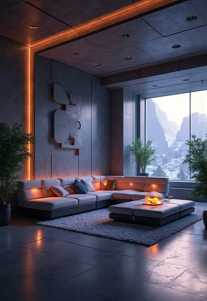 30 Living Room Minecraft Ideas to Build Cozy and Stylish Digital Homes - 14. Space Age Lounge