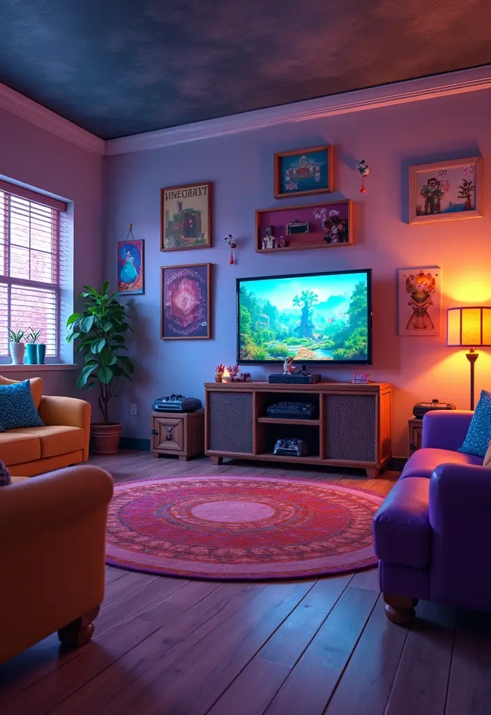 30 Living Room Minecraft Ideas to Build Cozy and Stylish Digital Homes - 9. Game Center Hangout