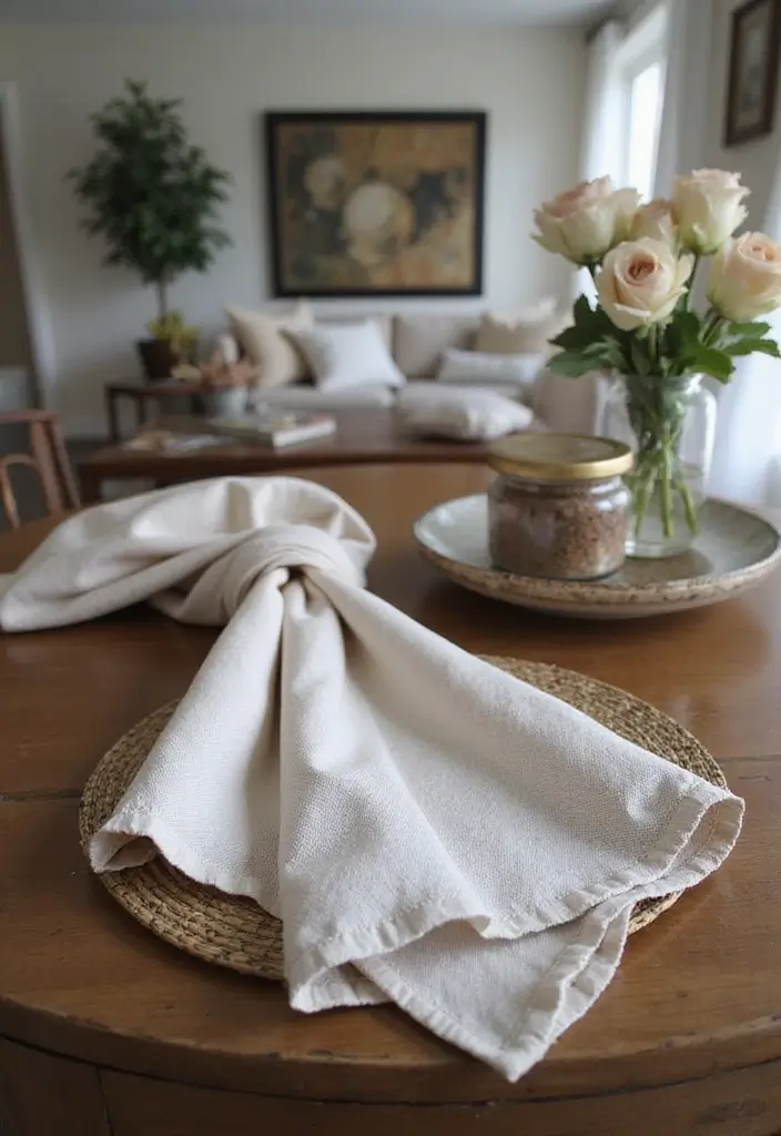 30 Living Room Table Decor Ideas That Instantly Style Your Space 18 30 Living Room Table Decor Ideas That Instantly Style Your Space - 18. Elegant Linen Napkins