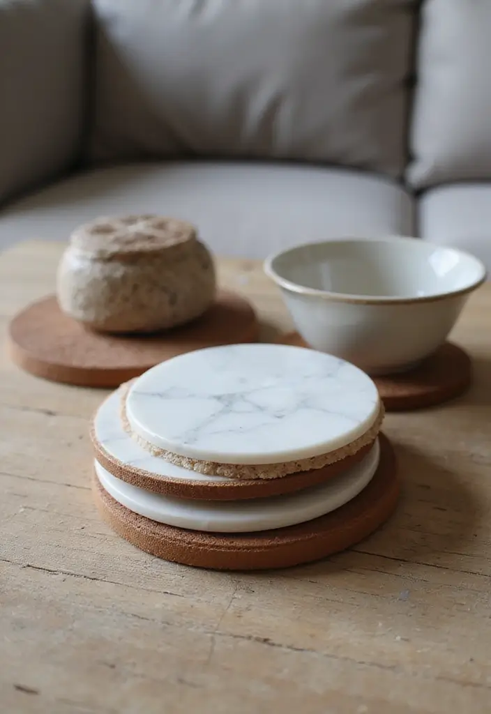 30 Living Room Table Decor Ideas That Instantly Style Your Space 22 30 Living Room Table Decor Ideas That Instantly Style Your Space - 22. Stylish Coasters