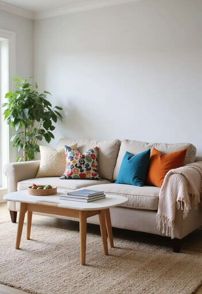 30 Living Room Table Decor Ideas That Instantly Style Your Space 24 30 Living Room Table Decor Ideas That Instantly Style Your Space - 24. Funky Throw Pillows